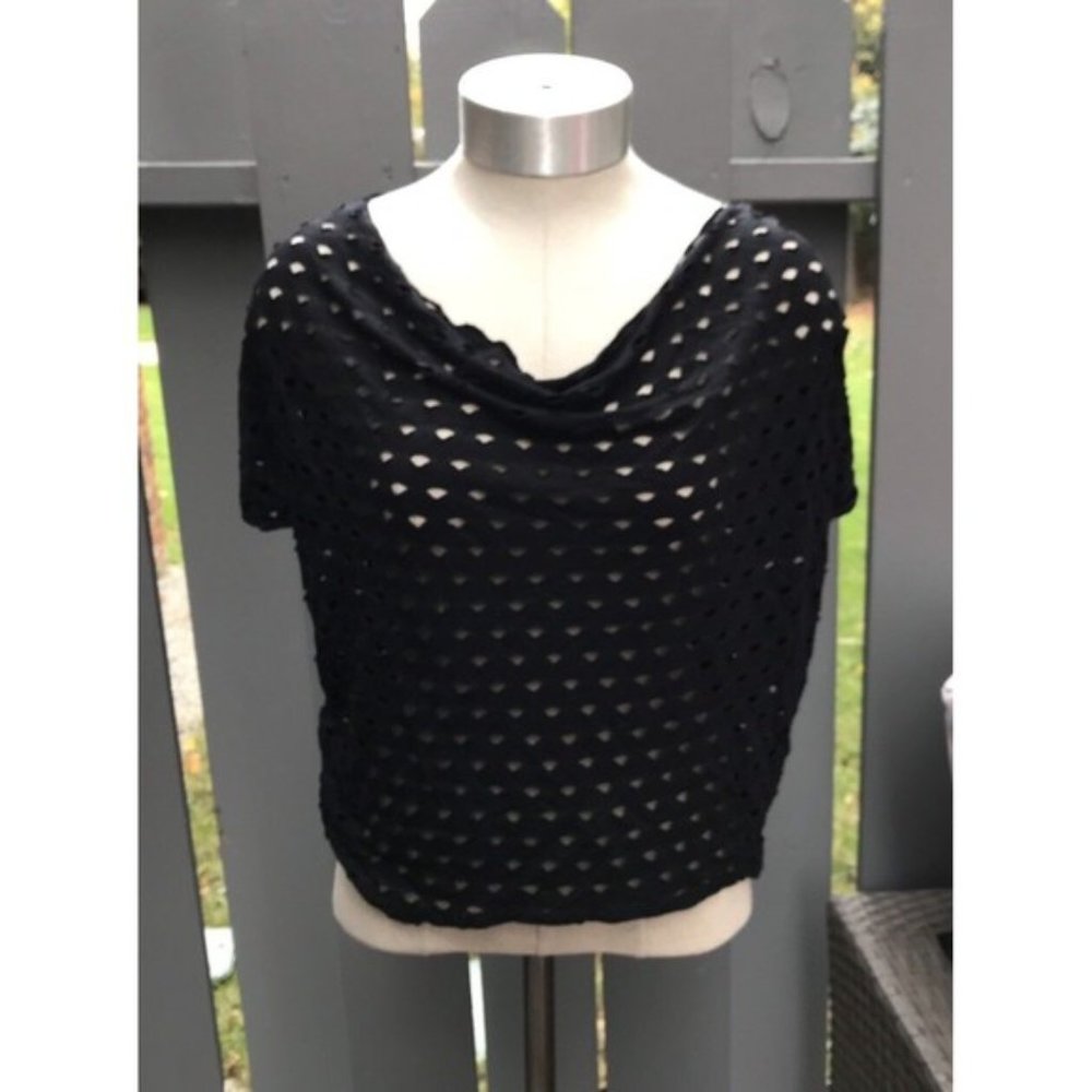 Twenty Top Shirt Blouse Cut Out Black S